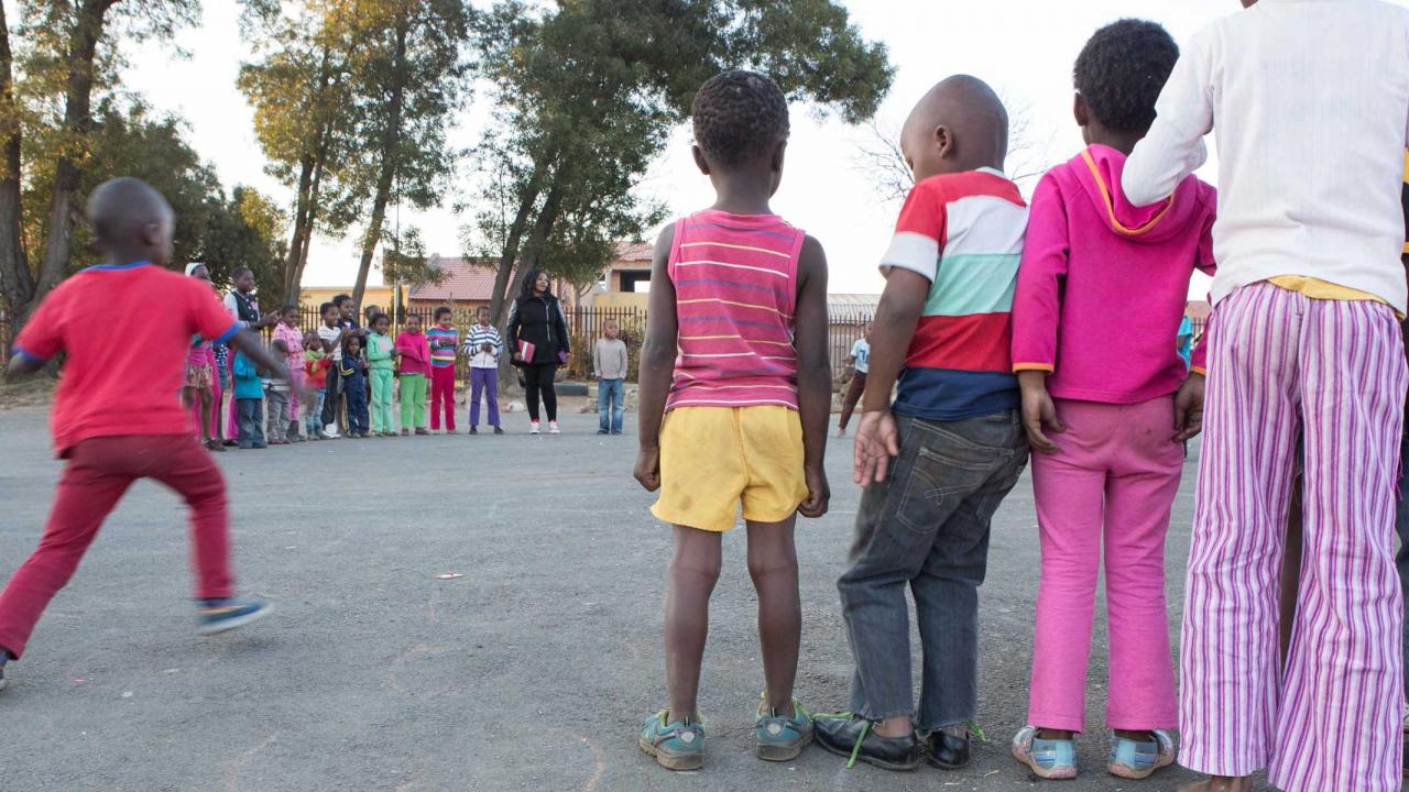 Safe space playground for children in Soweto township, Johannesburg, South Africa, set up by NACCW.