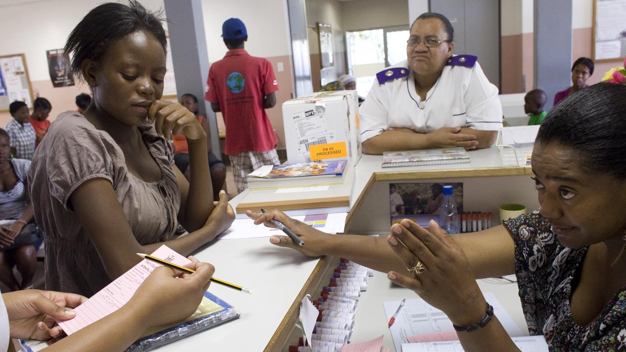 Front-line health providers and Synergos staff in a hospital in Windhoek, Namibia