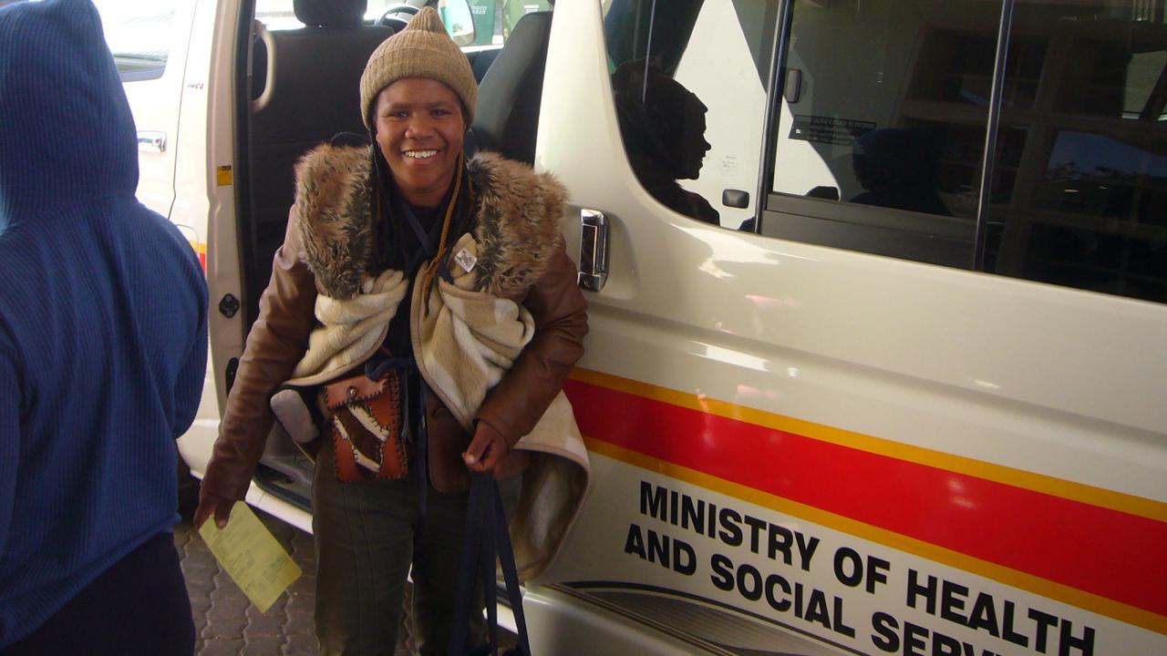 Sabina ambulance and minibus station in Namibia