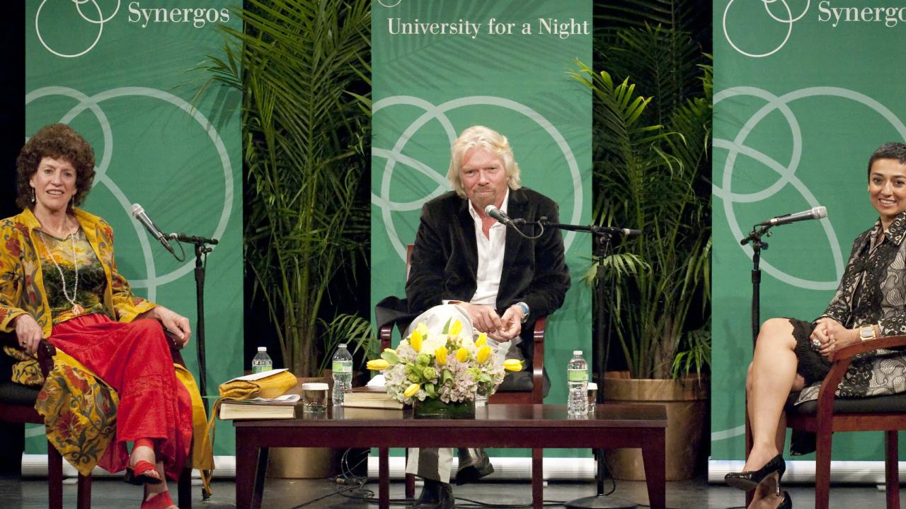 Peggy Dulany, Richard Branson, and Zainab Salbi