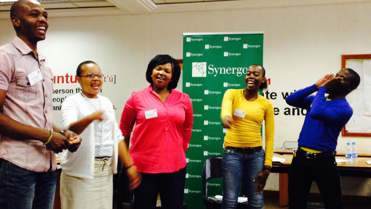 Class with City Year volunteers. Synergos social connectedness training for youth leaders with Smash Shoyisa on right