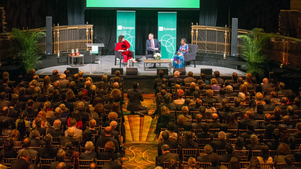 University for a Night 2014 with Peggy Dulany, Paul Polman, and Ngozi Okonjo-Iweala.