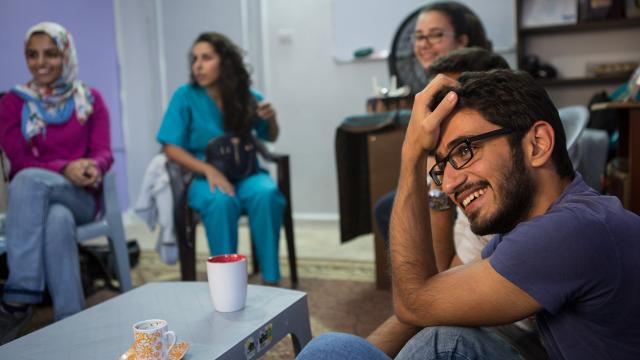 Young people at SHAMS project in Jordan