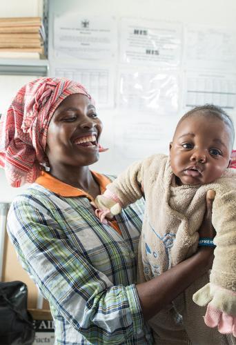 Mother and child in maternal and child health clinic in Namibia