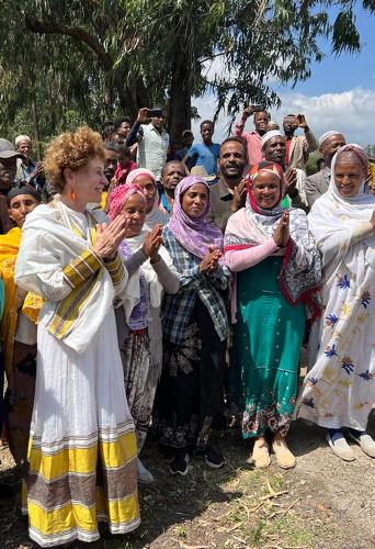 Synergos founder Peggy Dulany with women in Meskan, Ethiopia